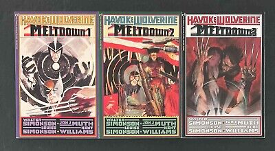 all near mint to mint havok and WOLVERINE meltdown book 1.2.3