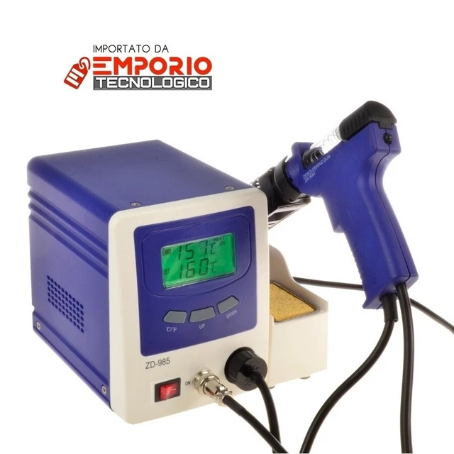 Stazione Dissaldante ZD-985 ESD – Pistola 80/130 W, Temperatura Regolabile 160-480°C, Per Elettronica E Riparazioni
