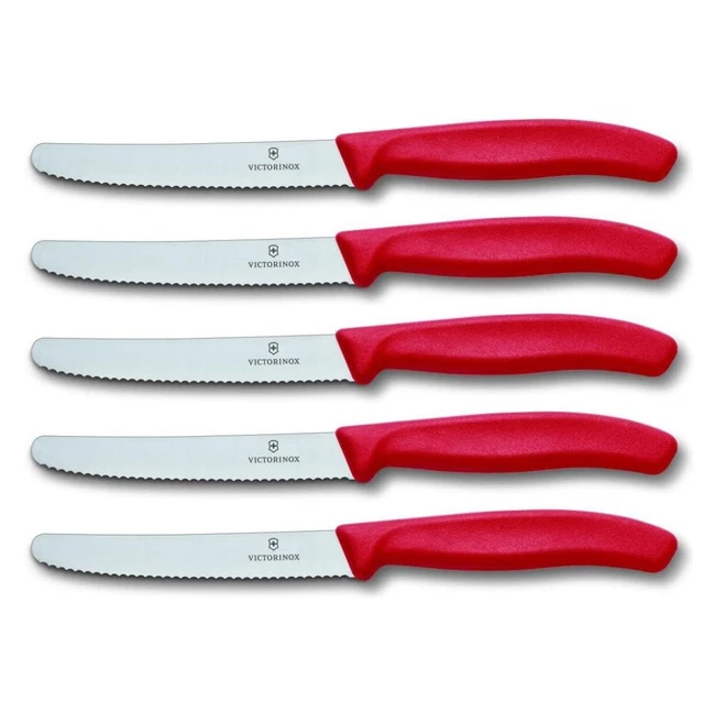 5er Set Victorinox Tomatenmesser Brotzeitmesser Messer Tafelmesser rot