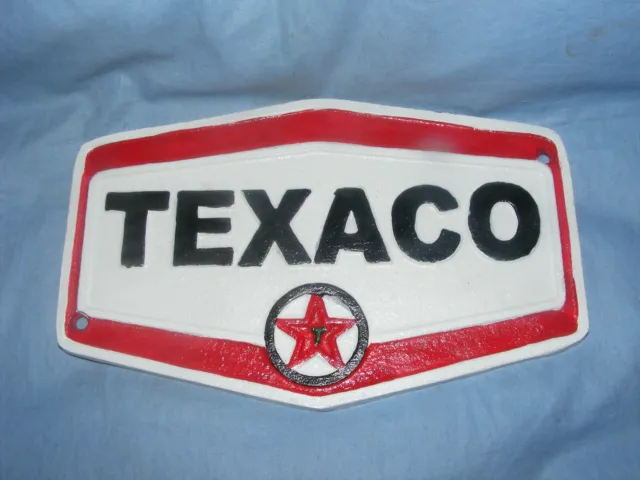 Texaco Sign Cast Iron Advertising Garage Man Cave Wall Oil Petrol Advertising
