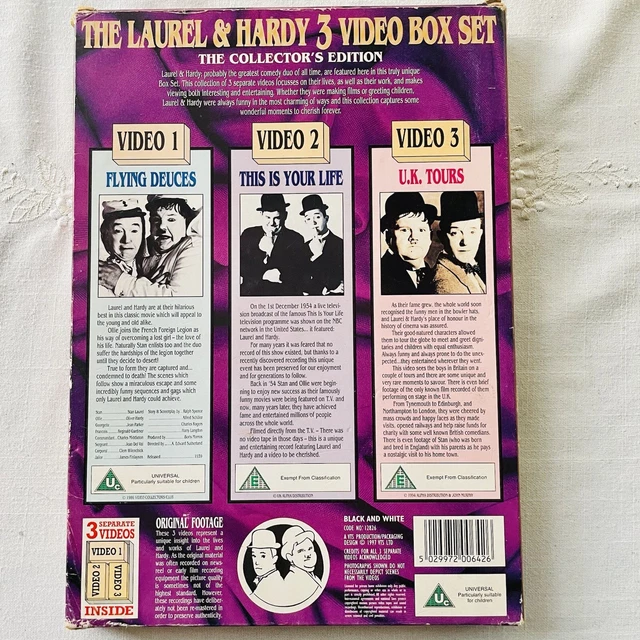 LAUREL & HARDY 3x VHS Collection Flying Deuces, This Is Your Life, UK