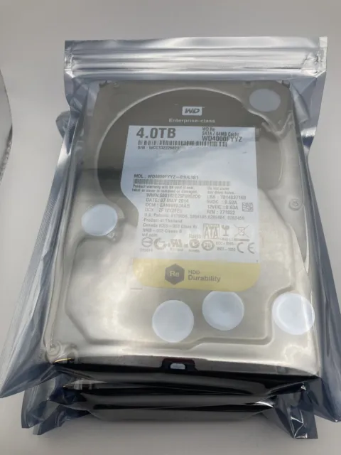 Western Digital Gold 4TB HDD 7200 RPM 64MB Cache SATA 6Gb/s 3.5" Hard Drive