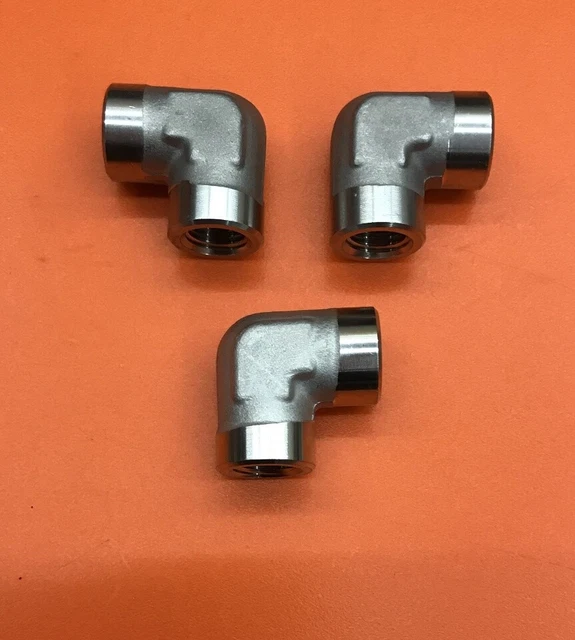 3-Fastenal (SKU# 426374) 1/4" FPT x 1/4" FPT S/S 90Deg Street Elbow 5504 Series