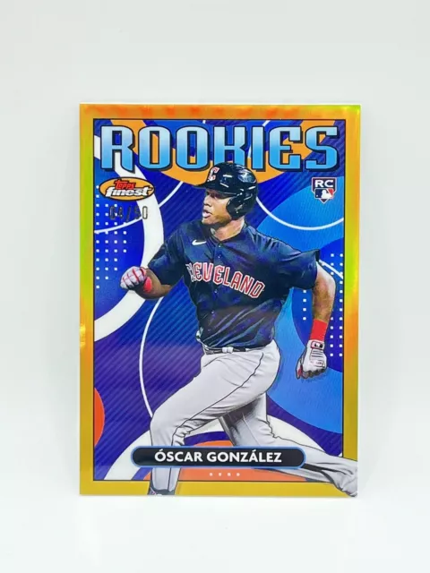 2023 Topps Finest Óscar González RC Gold Refractor /50 #FRD-19 Guardians