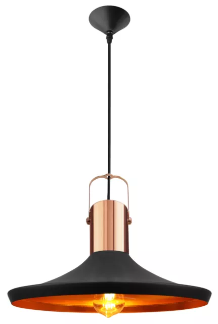 Retro Vintage Industrial Black Metal Hanging Ceiling Pendant Light Shade M0031 2