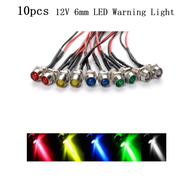 10X 12V 8mm LED-Blinker Auto Boot Dash Dashboard Panel Warn Pilot Lampe Neu
