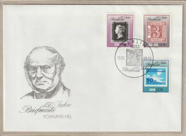 Ersttagsbrief - "150 Jahre Briefmarke - Rowland Hill" Marken/Stempel 1990