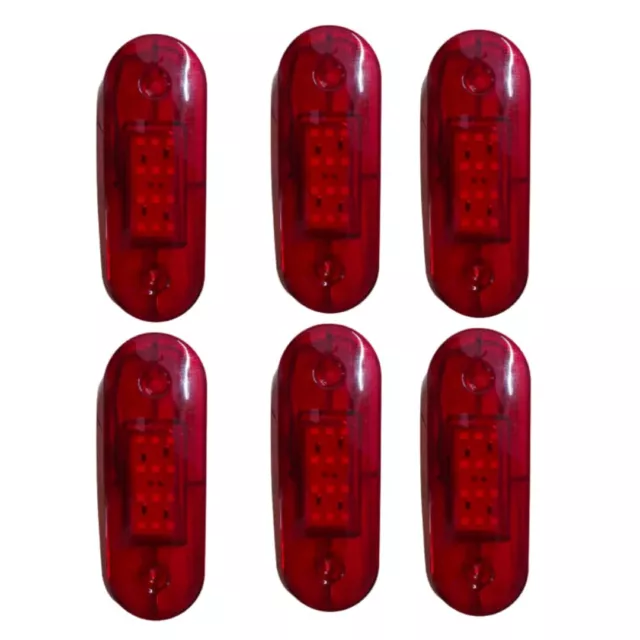 Étanche 12 LED Remorque Côté Ambre Marqueur Feux Bande Universel Fit Rouge Set