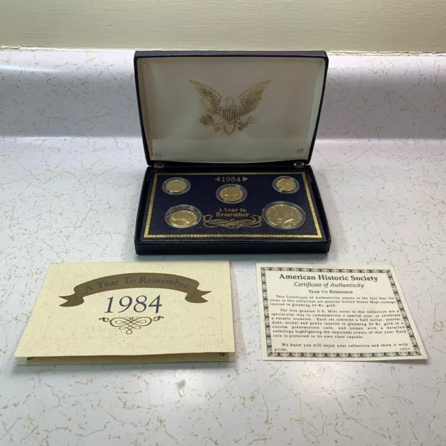 1984 A Year to Remember Coin Set - 24 KT Gold Plated