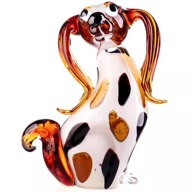 Deko Figur Skulptur Hund Glas im Murano-Stil Glasskulptur bunt