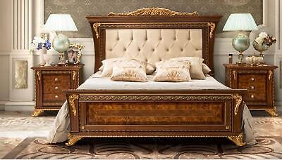 Diseño cama 2x mesita de noche 3 piezas dormitorio conjunto muebles clásicos camas de lujo nuevo