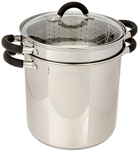 12 Qt Multifunction Stainless Steel Pasta Cooker with Encapsulated Base, Vent...