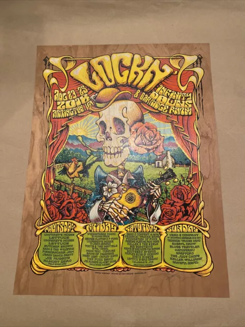 LOCKN Poster 2018 Dead & Company Wood Variant Edition AJ Masthay Signed #/100