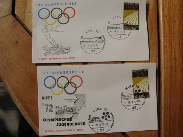 BRD FDC Olympische Spiele 1972  Kiel und München