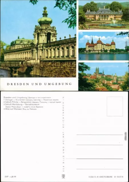 Dresden Zwinger   Kronentor, Schloss Pillnitz  Bergpalais,   1975