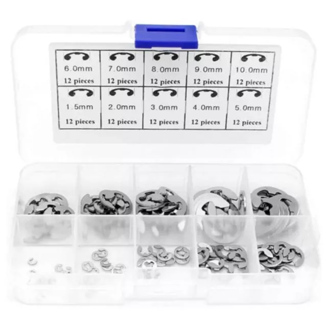 Assortiment de clips E multi-taille M1 5 M10 en acier inoxydable 120 pièces dan 3