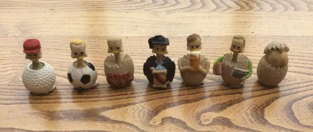 Six Eggbert and Friends Figurine by Malcolm Bowmer rare egglet miniature