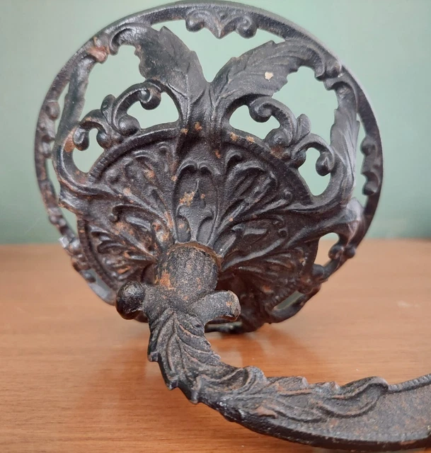 Vintage Cast Iron Oil Lamp Wall Mount Swivel 4