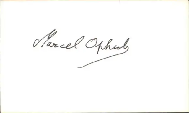 MARCEL OPHULS DIRECTOR Signed 3"x5" Index Card