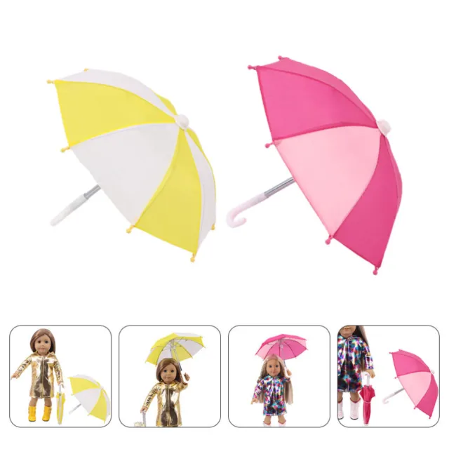 2 Mini Umbrellas Cute Doll Props Photography Games