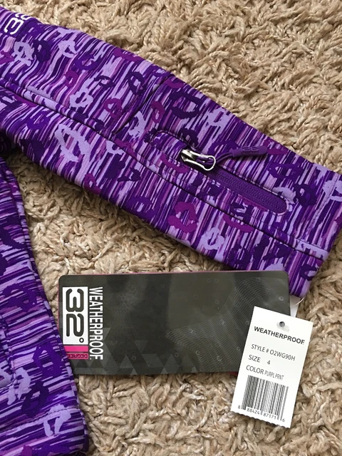 Bnwt Girls Weatherproof 32 Degrees Jacket/Coat. Age 4. Purple 2