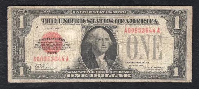 Fr. 1500 1928 $1 One Dollar Red Seal Legal Tender United States Note (B)