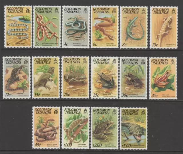 1979-83 SOLOMON ISLANDS REPTILES SG388a-403A mint unhinged