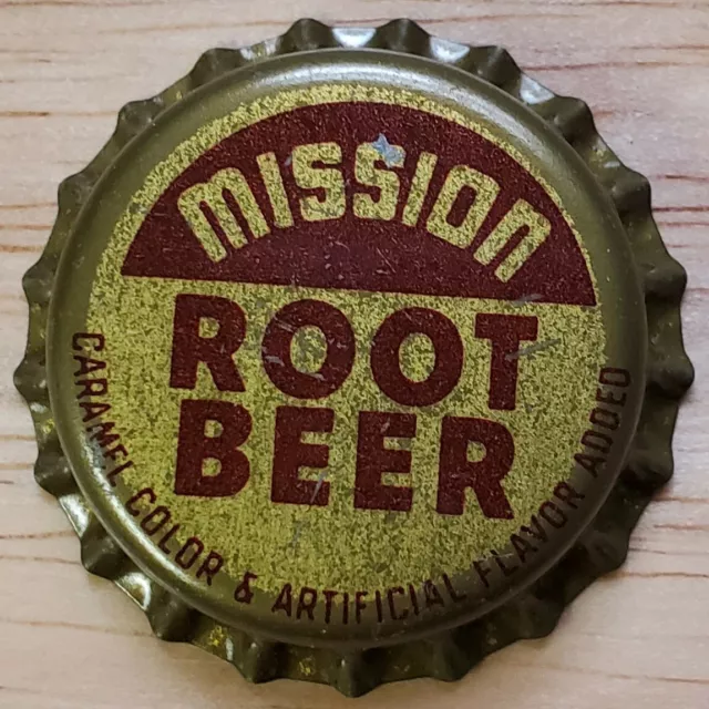 Vintage MISSION ROOT-BEER, Cork Lined bottle cap; 1950's; Unused; NOS
