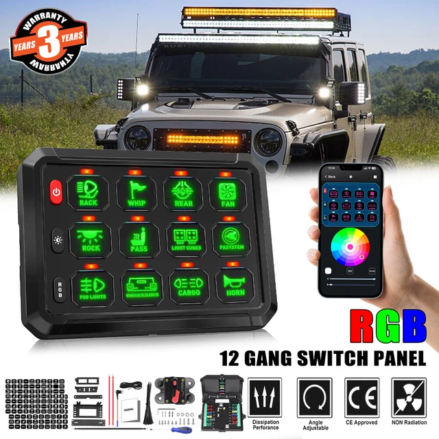 12 GANG RGB Switch Panel APP Control Constant Momentary Strobe Mode