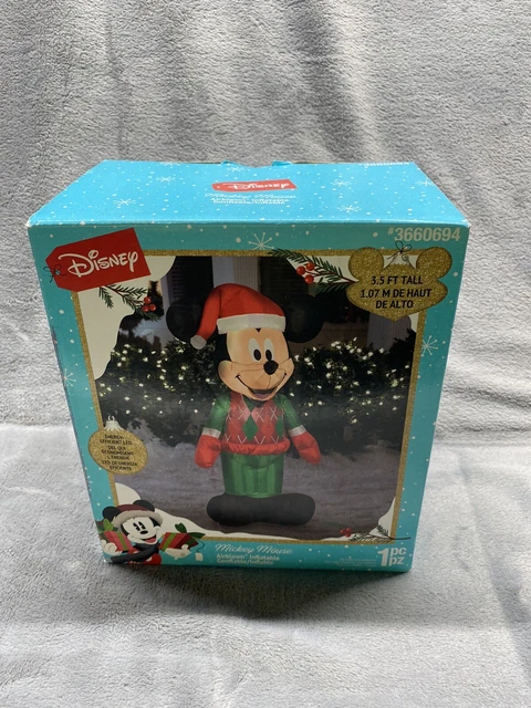 Disney Mickey Mouse Inflatable Gemmy Christmas Decor 3.5 ft LED Used