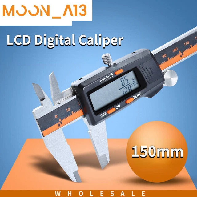 LCD Digital Caliper Electronic Gauge Carbon Fiber Vernier Micrometer Ruler 6inch