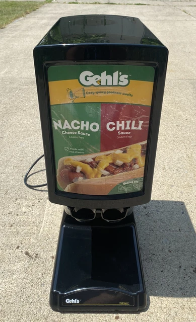 Gehl's Hot Top 2 DUAL Nacho Cheese & Chili Dispenser Warmer Tested NEEDS BUTTONS Gehl's Hot Top 2 DUAL Nacho Cheese & Chili Dispenser Warmer Tested NEEDS BUTTONS