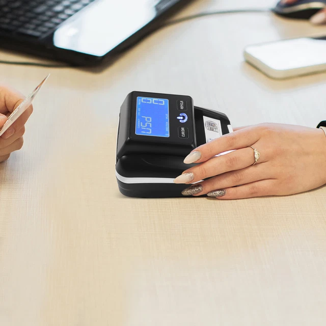 Portable Automatic ABS Counterfeit Cash Detector & Bill Counter Accurate Durable