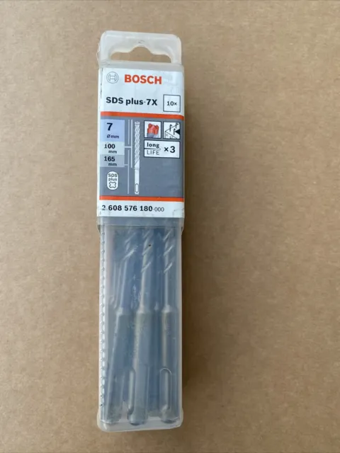 Bosch Zubehör SDS plus-7X Hammerbohrer - 7 x 100 x 165 mm - 10er-Pack 2608576180