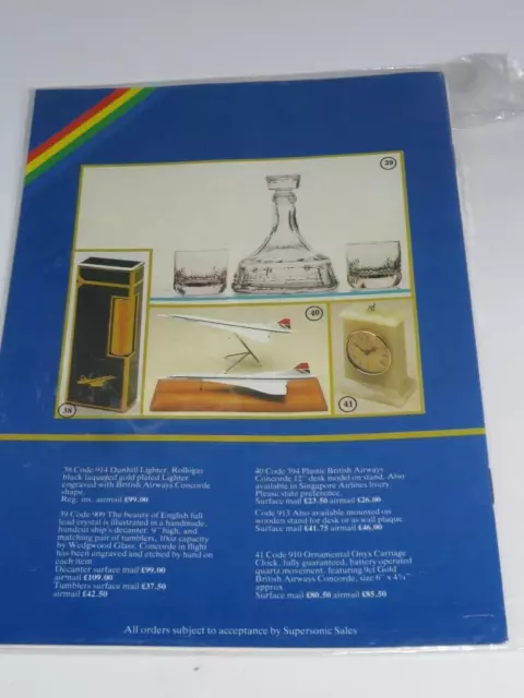 British Airways Concorde Memorabilia en Vol Sales Livret Scellé Couronne C Logo