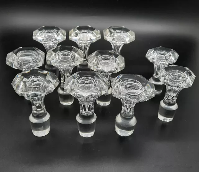 11 Ancien bouchon carafe flacon Facettes Hexagonales en Cristal (pas de verre)