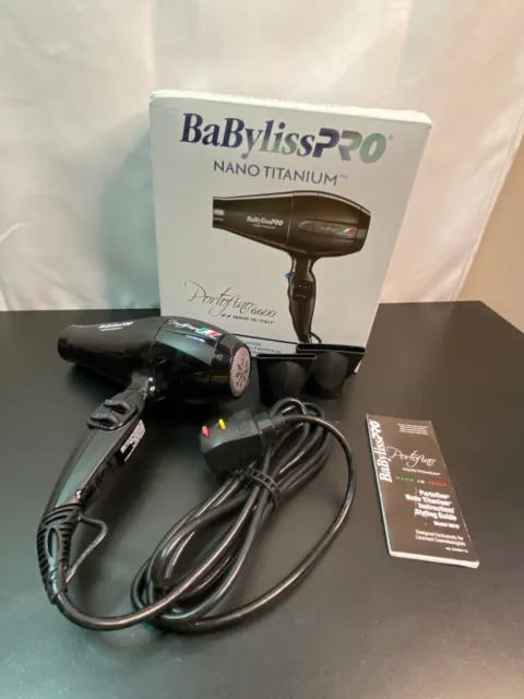 BabylissPro Nano Titanium Portofino 6600 Black Corded Professional AC Hair Dryer