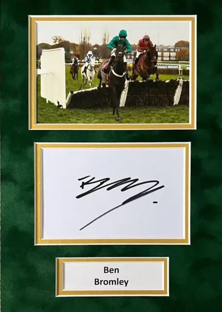 Ben Bromley Hand Signed A4 Mounted Photo Display Horse Racing Autograph