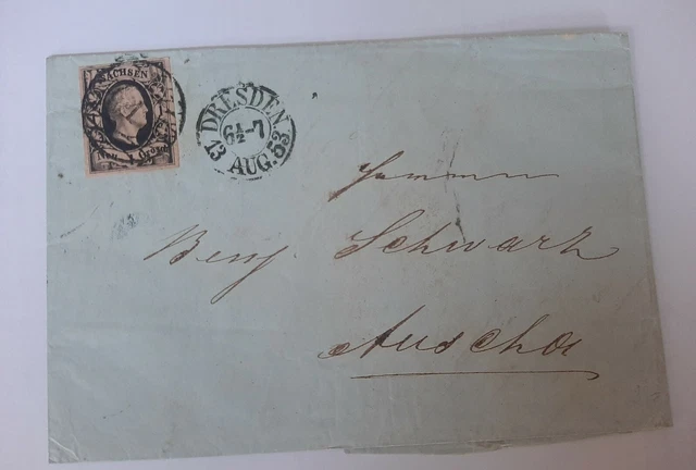Altdeutschland Sachsen Nr. 4 Brief mit Stempel Dresden