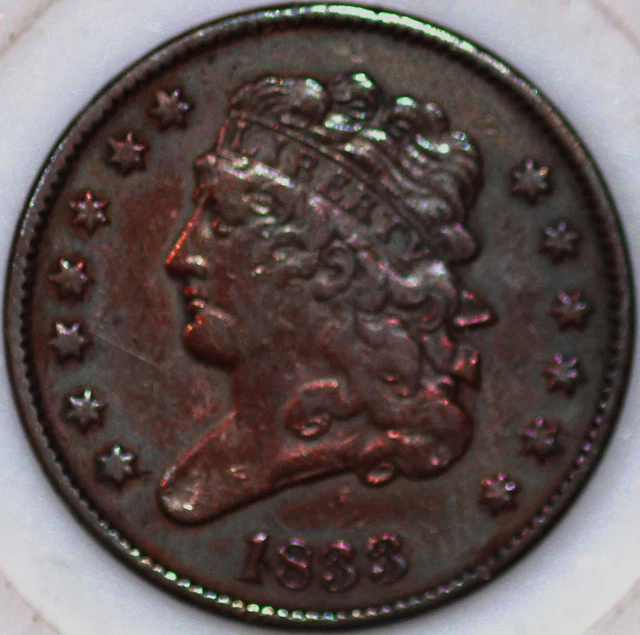 1833-P Half Cent, Over 150 Years Old As Shown [SN01]