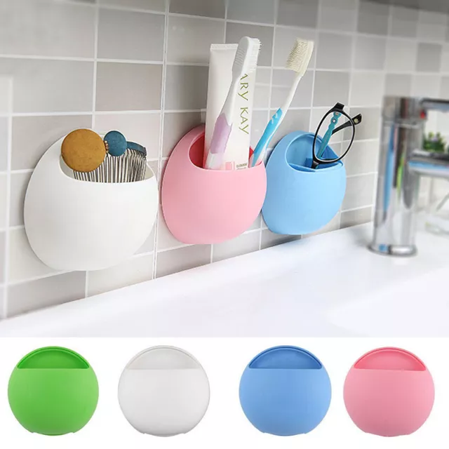 Home Bathroom Toothbrush Wall Mount Racks Holder Sucker Suction Cups Organizer