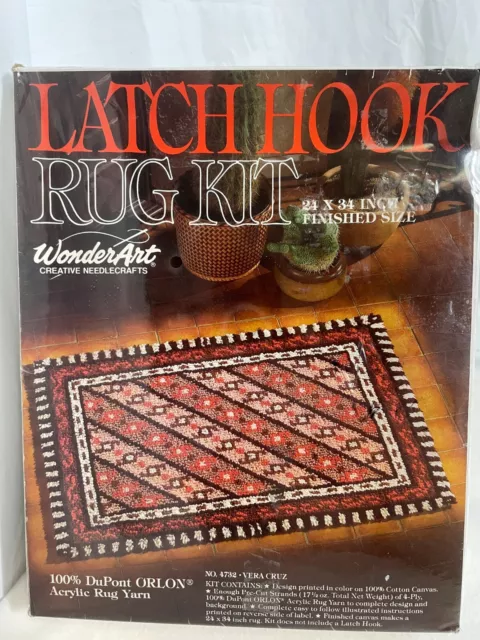 NEW Vintage WonderArt Latch Hook Rug Kit "Vera Cruz" 24x34 Made in USA