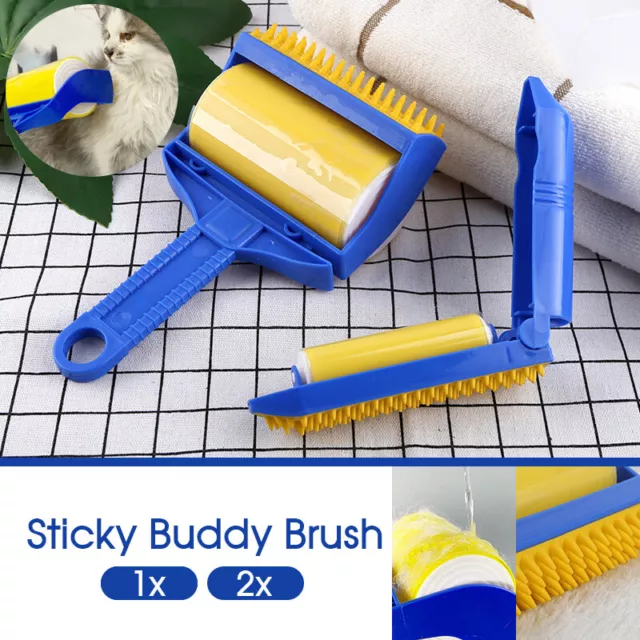 Reusable Sticky Buddy Picker Cleaner Lint Roller Pet Hair Remover Brush Tools