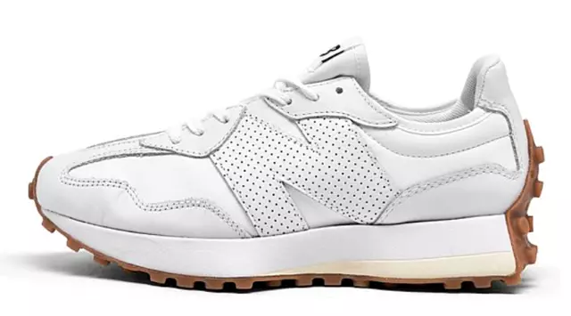 NEW BALANCE 327 Women's Sneakers Shoes White Leather various sizes FAST SHIPPING 3