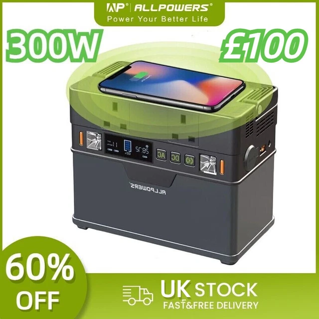 ALLPOWERS 300W PORTABLE Power Station Wireless Solar Generator