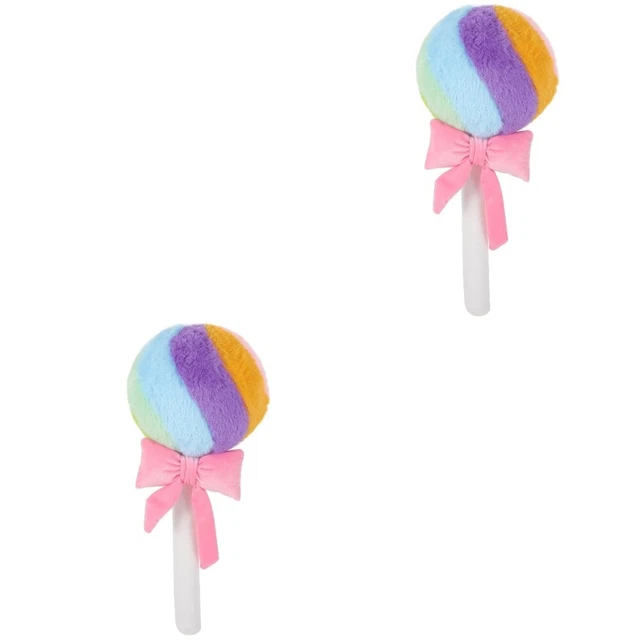 Paquete de 2 almohadas arco iris para fotos de piruleta decoración de habitación para niñas