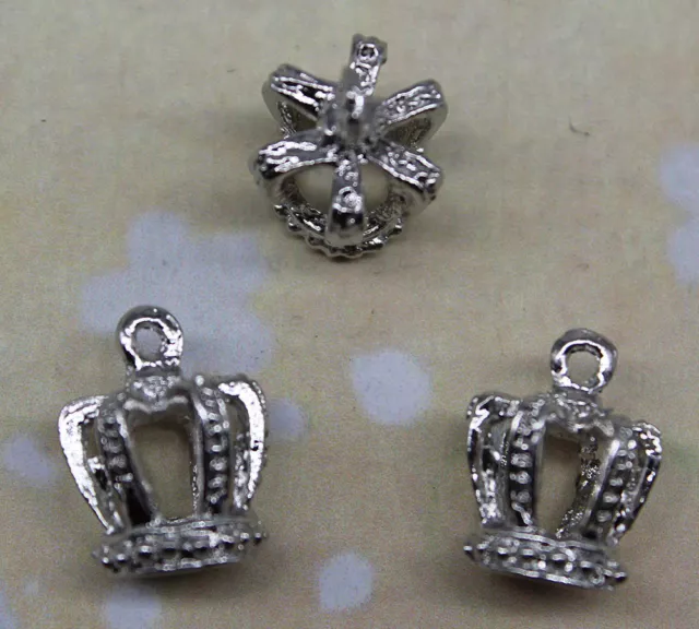 retro style king's crown alloy charm pendant 16 x 12mm