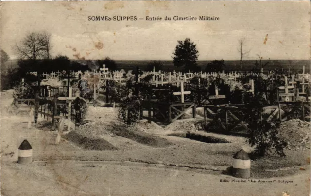 CPA MILITAIRE Sommes Suippes-Entrée du Cimetiére Militaire (316319)