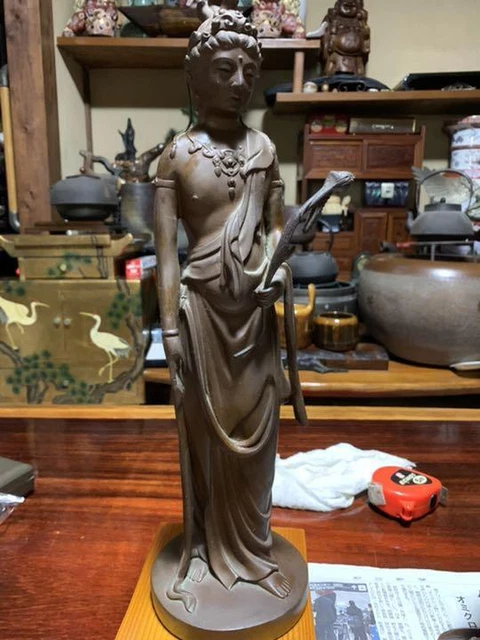 Takamura Koun Holy Kannon Bodhisattva Statue Bronze 38cm Buddha Statue Japan
