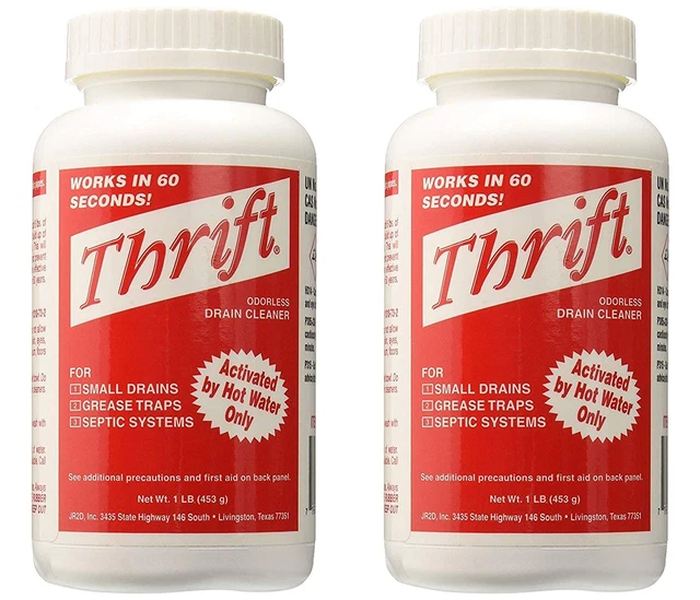 Thrift T-100 Alkaline Based 1-Pound Granular Drain Cleaner 2-Pack